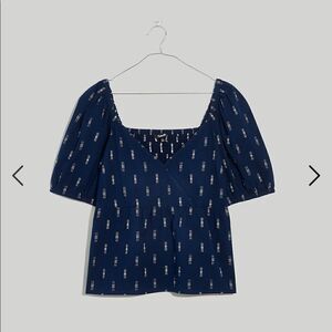 Madewell Jacquard Puff-Sleeve Empire Top*